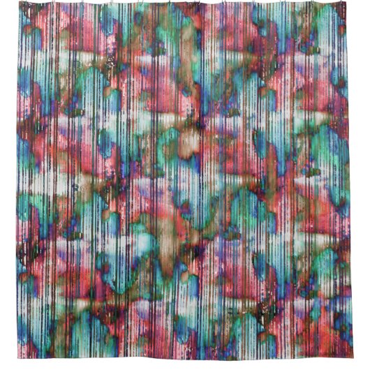 Farbige Flecken mit abgerundeten Streifen, virtuel Duschvorhang (Vorderseite)