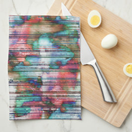 Farbige Flecken mit abgerundeten Streifen, virtuel Geschirrtuch