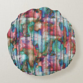 Farbige Flecken mit abgerundeten Streifen, virtuel Rundes Kissen