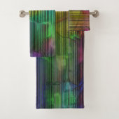 Farbige Flecken unter deformierten Streifen Badhandtuch Set (Insitu)