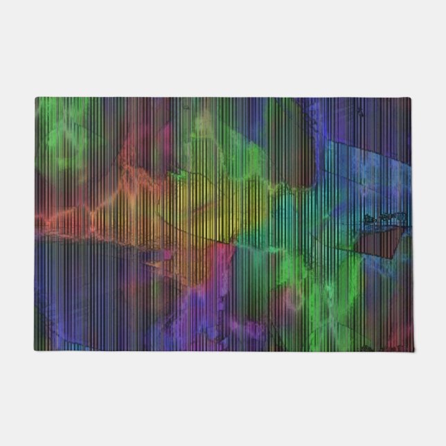 Farbige Flecken unter deformierten Streifen Fußmatte (Vorderseite)