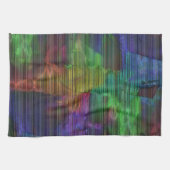 Farbige Flecken unter deformierten Streifen Geschirrtuch (Horizontal)