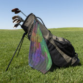 Farbige Flecken unter deformierten Streifen Golfhandtuch (Gras)