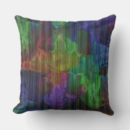 Farbige Flecken unter deformierten Streifen Kissen