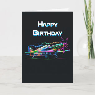 Farbige fliegende Flugzeuge, Luftfahrt-Geburtstag Karte