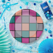 Farbige Fliesen mit leichterem Hauptbereich Pappteller (Party)