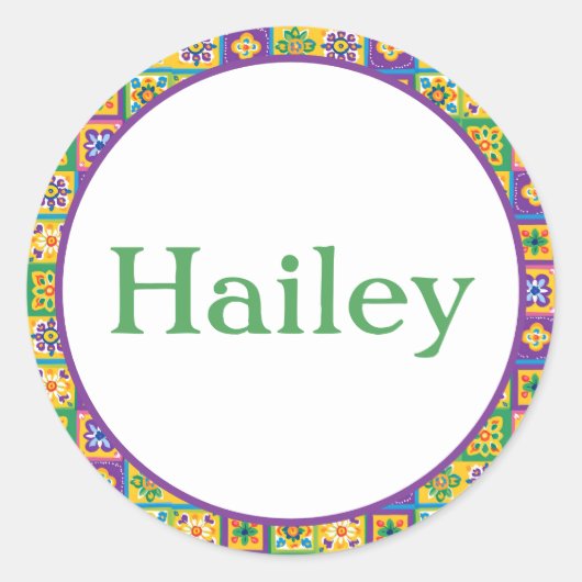 Farbige Fliesen Runder Aufkleber (Vorderseite)