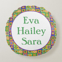 Farbige Fliesen Rundes Kissen