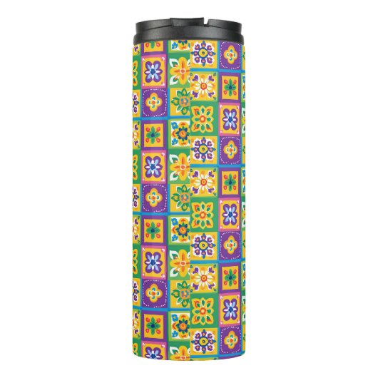 Farbige Fliesen Thermosbecher (Rückseite)