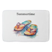 farbige Flip Flops Aquarell anpassbar Badematte (Vorderseite)