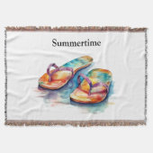 farbige Flip Flops Aquarell anpassbar Decke (Vorderseite)
