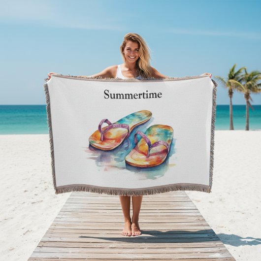 farbige Flip Flops Aquarell anpassbar Decke