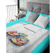 farbige Flip Flops Aquarell anpassbar Fleecedecke