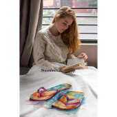 farbige Flip Flops Aquarell anpassbar Fleecedecke