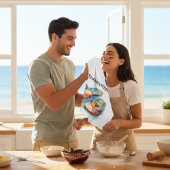 farbige Flip Flops Aquarell anpassbar Geschirrtuch