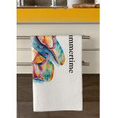 farbige Flip Flops Aquarell anpassbar Geschirrtuch