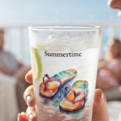 farbige Flip Flops Aquarell anpassbar Glas