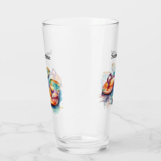 farbige Flip Flops Aquarell anpassbar Glas (Rechts)