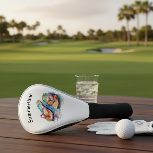 farbige Flip Flops Aquarell anpassbar Golf Headcover