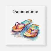 farbige Flip Flops Aquarell anpassbar Magnet (Vorne)