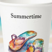 farbige Flip Flops Aquarell anpassbar Pappbecher