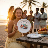 farbige Flip Flops Aquarell anpassbar Pappteller