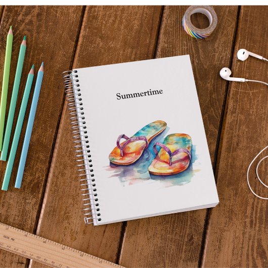 farbige Flip Flops Aquarell anpassbar Planer