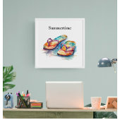 farbige Flip Flops Aquarell anpassbar Poster