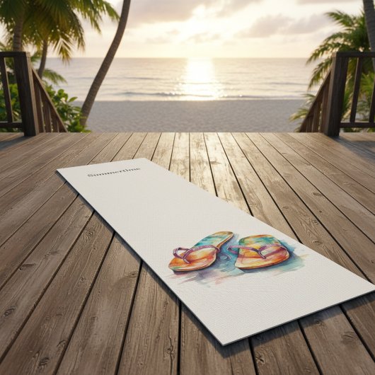 farbige Flip Flops Aquarell anpassbar Yogamatte
