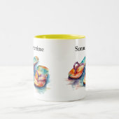 farbige Flip Flops Aquarell anpassbar Zweifarbige Tasse (Mittel)