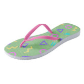 Farbige Flip Flops von Funky Geometric Shapes Badesandalen (Schrägansicht)