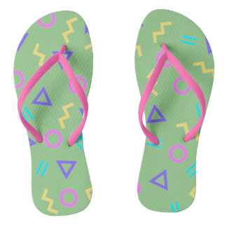 Farbige Flip Flops von Funky Geometric Shapes Badesandalen