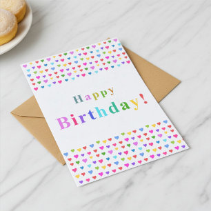 Farbige Flirtende Herzen Alles Gute zum Geburtstag Karte