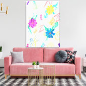 Farbige florale Abstraktion Leinwanddruck (Insitu (Wohnzimmer))
