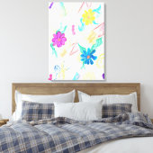 Farbige florale Abstraktion Leinwanddruck (Insitu (Schlafzimmer))