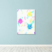 Farbige florale Abstraktion Leinwanddruck (Insitu (Holzboden))