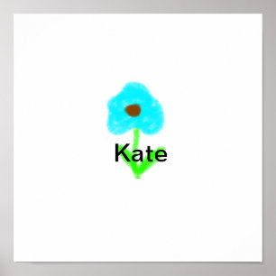 Farbige florale Aquarellfarben hinzufügen Namenste Poster