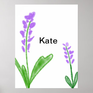 Farbige florale Aquarellfarben hinzufügen Namenste Poster