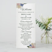 Farbige Florale Blaue Butterfly Grüne Hochzeit  Programm (Stehend Vorderseite)