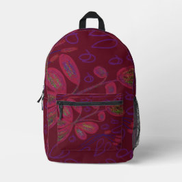 Farbige florale Druckauflage Bedruckter Rucksack