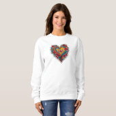 Farbige florale Herz Liebe | Romantisches Design Sweatshirt (Vorne ganz)