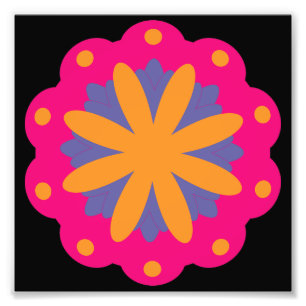 farbige florale Kreisformen Fotodruck