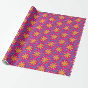 farbige florale Kreisformen Geschenkpapier
