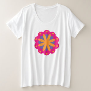 farbige florale Kreisformen Große Größe T-Shirt