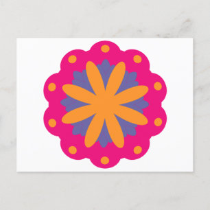 farbige florale Kreisformen Postkarte