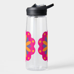 farbige florale Kreisformen Trinkflasche