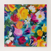 Farbige florale, kühne Blumenpuzzle Puzzle (Horizontal)