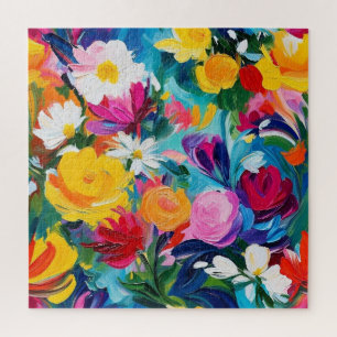 Farbige florale, kühne Blumenpuzzle Puzzle