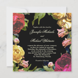 Farbige florale Kunst Hochzeit Einladung