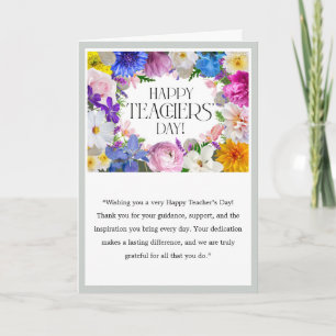 Farbige Florale Lehrertags-Karte Karte